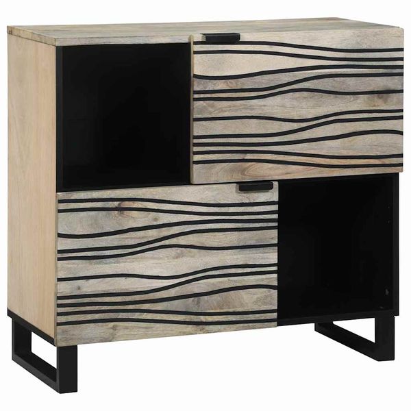vidaXL Servírovacia skriňa Biela 80 x 33 x 75 cm mangový masív