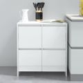 vidaXL Komody 2 ks lesklé biele 70x41x75 cm drevotrieska