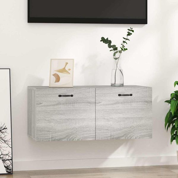 vidaXL Nástenná skrinka, sivá sonoma 80x36,5x35 cm kompozitné drevo