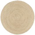 vidaXL Ručne vyrobený jutový koberec, špirálový dizajn, biely 90 cm