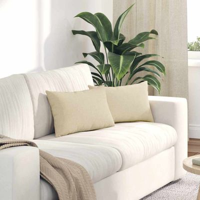 vidaXL Vankúše na pohovku 2 pcs Krémová 50 x 30 cm látka