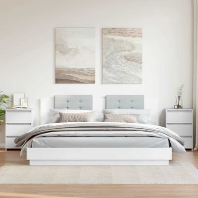 vidaXL Nočné stolíky 2 ks, lesklé biele 40x35x62,5cm, kompozitné drevo