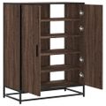 vidaXL Skrinka na topánky hnedý dub 75x38x97,5 cm kompozitné drevo+kov