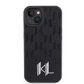 Puzdro Karl Lagerfeld pre iPhone 15 6,1" KLHCP15SPKLPKLK čierna HC Hot Stamp Monogram KL kovové logo