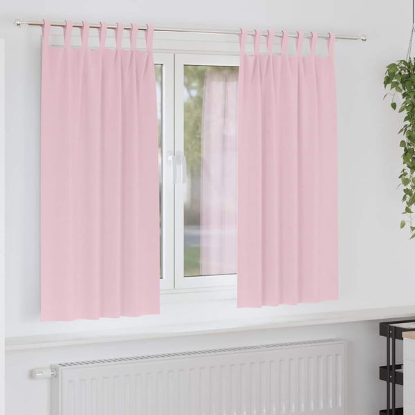 vidaXL Záclony na zatemnenie s krúžkami 2 pcs Detská ružová