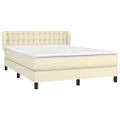 vidaXL Boxspring posteľ s matracom krémová 140x190 cm umelá koža