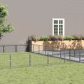 vidaXL Koterec pre psov strieborný 63 m² oceľ