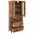 vidaXL Highboard Staré drevo 69,5 x 34 x 180 cm Kompozitné drevo