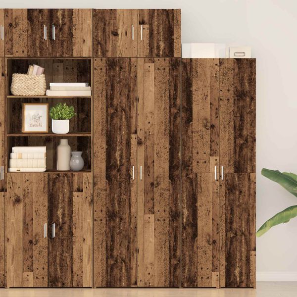 vidaXL Úložná skrinka 3 pcs Staré drevo