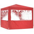 vidaXL Párty stan 250 x 250 x 240 cm Červená PE a oceľ
