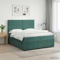 vidaXL LED boxspring posteľ s matracom Tmavozelená 200 x 200 cm Zamat