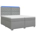 vidaXL Posteľ boxspring s matracom Svetlosivá 200 x 200 cm Látka
