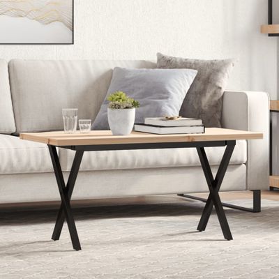 vidaXL Konferenčný stolík v tvare X 100x50x45,5 cm borovica a oceľ