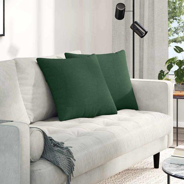 vidaXL Vankúše na pohovku 2 pcs Tmavozelená 50 x 50 cm