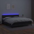 vidaXL Boxspring posteľ s matracom a LED čierna 160x200 cm umelá koža