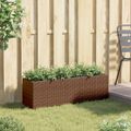 vidaXL Záhradný kvetináč s 2 nádobami hnedý 105x30x32 cm polyratan