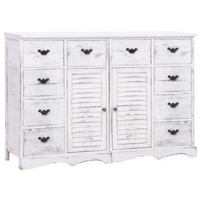 vidaXL Komoda s 10 zásuvkami, biela 113x30x79 cm, drevo