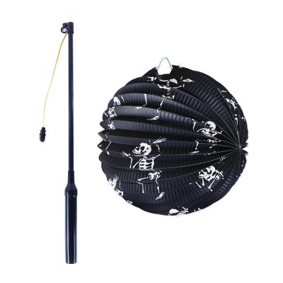 Lampion Halloween kostra 25 cm so svietiacou paličkou 50 cm
