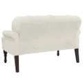 vidaXL Lavička s operadlom krémová 119,5x64,5x75 cm zamat