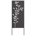 vidaXL Záhradná clona na súkromie Kvetinový Čierna 50 x 140 cm