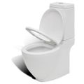 Stojaca toaleta a bidet, biela, keramika