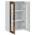 vidaXL Nástenný sklenený kabinet PORTO Dymová dub 60 x 31 x 100 cm