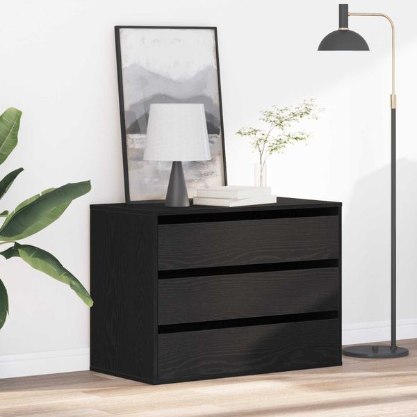 vidaXL Zásuvkový kabinet Čierna 80 x 41 x 58 cm Kompozitné drevo