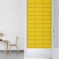 vidaXL Nástenné panely 12 ks žlté 30x15 cm látkové 0,54 m²