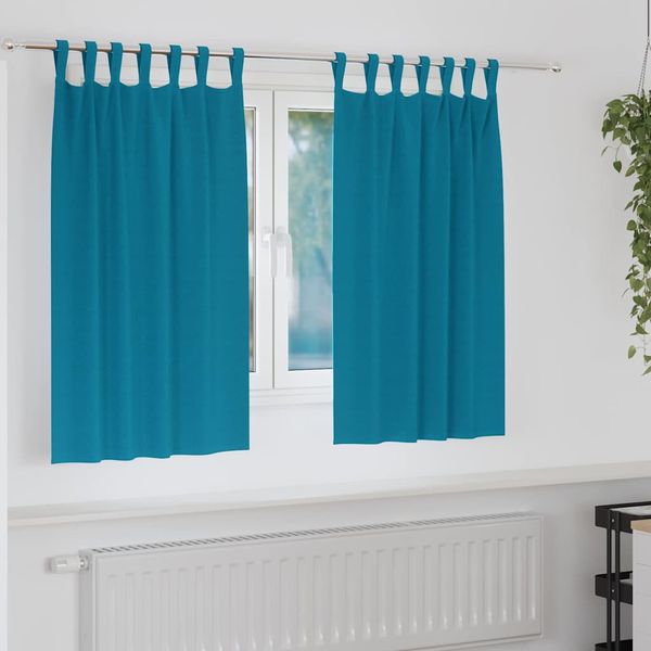 vidaXL Záclony na zatemnenie s krúžkami 2 pcs Tyrkysová 140 x 140 cm