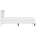 vidaXL Rám postele s LED pásikmi Biela 90 x 190 cm Umelá koža
