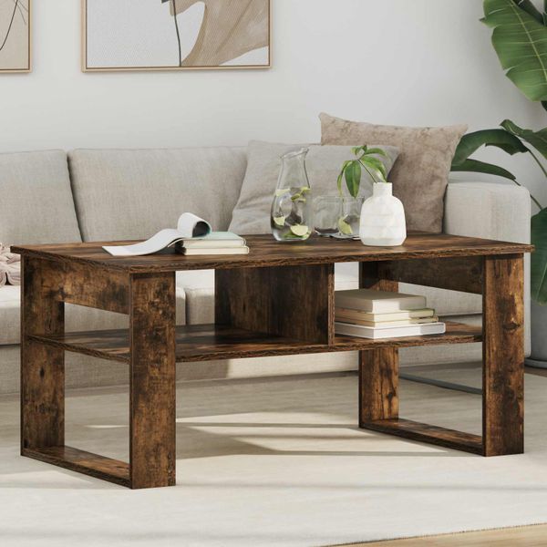 vidaXL Konferenčný stolík Dymová dub 96 x 54 x 44 cm Kompozitné drevo