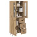 vidaXL Highboard Remeselný dub 69,5 x 34 x 90 cm Kompozitné drevo