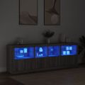 vidaXL Komoda s LED svetlami sivá sonoma 202x37x67 cm
