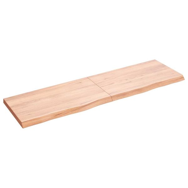 vidaXL Nástenná polica bledohnedá 140x40x(2-4) cm ošetrený masívny dub