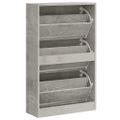 vidaXL Botník betónovo sivý 63x24x103 cm spracované drevo