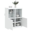 vidaXL Komoda s LED svetlami biela 81x37x100 cm