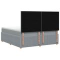 vidaXL LED boxspring posteľ s matracom Svetlosivá 200 x 200 cm Látka