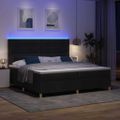 vidaXL LED box s pružinami s čelnou doskou Čierna 200 x 200 cm látka