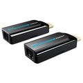 XtendLan CAT6 HDMI extender, vysílač+přijímač, 50m 1080p/i, po jednom CAT6 kabelu Extender, HDMI 1.3, CAT6/6a/7, vysílac+prijímac, 50m, 1080p pri 50/60Hz, 6,75Gbps, RJ-45, cerný