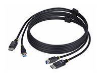 StarTech 6ft (1.8m) DisplayPort and USB 5Gbps KVM Cable - Kábel klávesnice / videa / myši (KVM) - USB typ A, DisplayPort (M) do USB Type B, DisplayPort (M) - 1.8 m - podpora 4K60Hz, podpora HDR10 - čierna