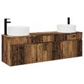 vidaXL Set kabinetov do kúpeľne 3 ks Staré drevo 49 x 44,5 x 65,5 cm