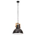 vidaXL Industriálna závesná lampa 25 W, čierna, okrúhla 30 cm E27