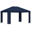 vidaXL Altánok 4 × 3 m Modrá Polyester a oceľ 190 gsm