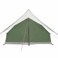 vidaXL Rodinný stan so strechou Zelená a biela 315 x 286 x 200 cm