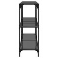 vidaXL Konzolový stolík s čiernou sklenenou doskou 118,5x30x81 cm oceľ