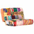 vidaXL Taburetka 100x100x20 cm, patchwork, látka