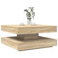 VidaXL Konferenčný stolík otočný o 360 stupňov dub sonoma 70x70x34,5cm
