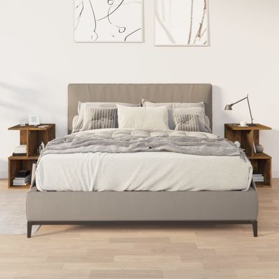 vidaXL Nočné stolíky 2 ks tmavý dub 35x35x55 cm spracované drevo