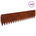 vidaXL Obrubník trávnika 10 ks 103 x 25 cm Oceľ Hrdzavý