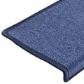 vidaXL Schodové rohože 10 ks 65x21x4 cm modré s obdĺžnikovým okrajom
